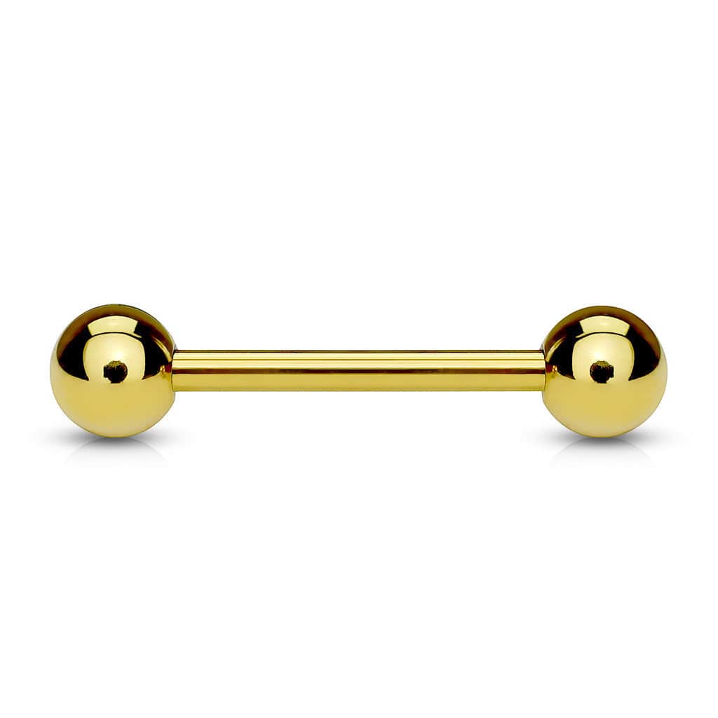316L Surgical Steel Rose Gold PVD Double Ball Straight Barbell 316L Surgical Steel Rose Gold PVD Double Ball Straight Barbell