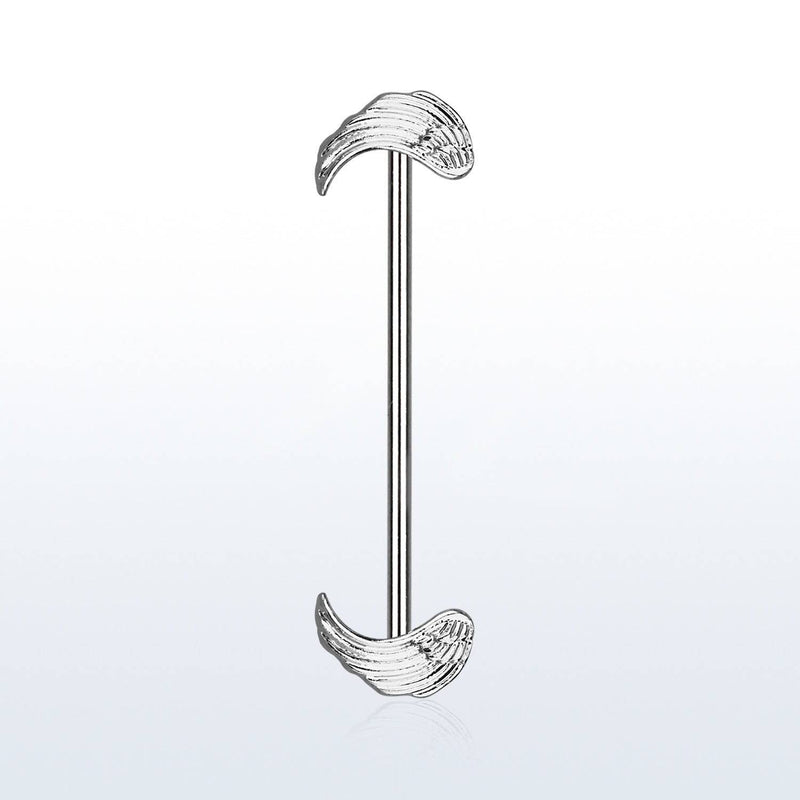 316L Surgical Steel Double Angel Wing Industrial Straight Barbell - Pierced Universe
