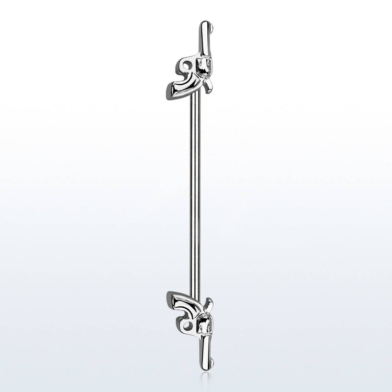 316L Surgical Steel Double Gun Revolver Industrial Straight Barbell - Pierced Universe
