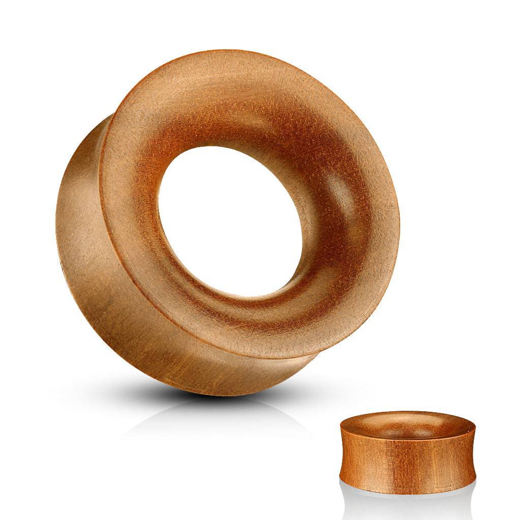 Lex & Lu Double Flare Wood Ear Plugs – Lotus Shape – Organic Brown – Multiple Sizes (2g To 5/8")