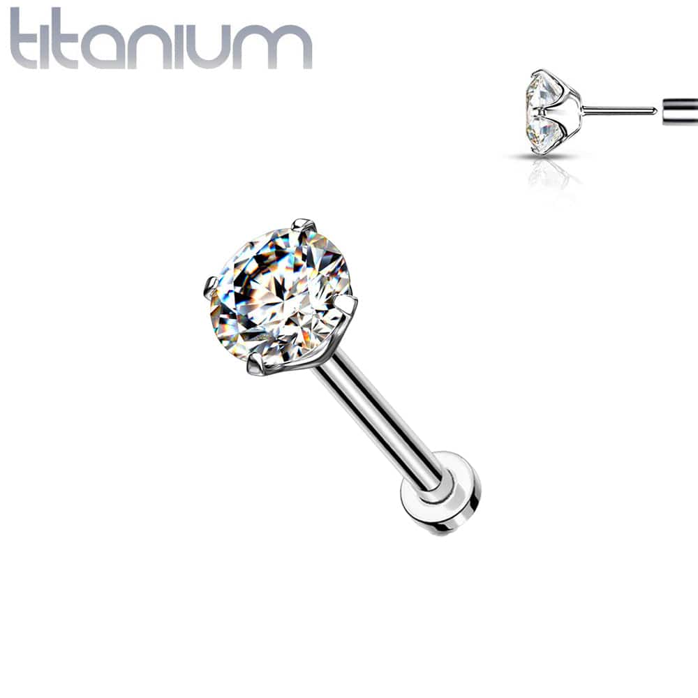 Titanium Threadless Push In Flat Back Nose Rings | Pierced Universe