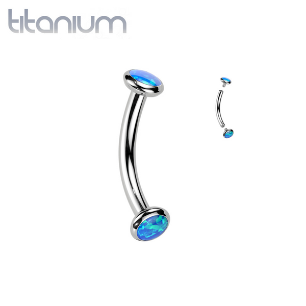 Implant Grade Titanium Pink Opal Bezel Internally Threaded Curved Barbell Implant Grade Titanium Pink Opal Bezel Internally Threaded Curved Barbell
