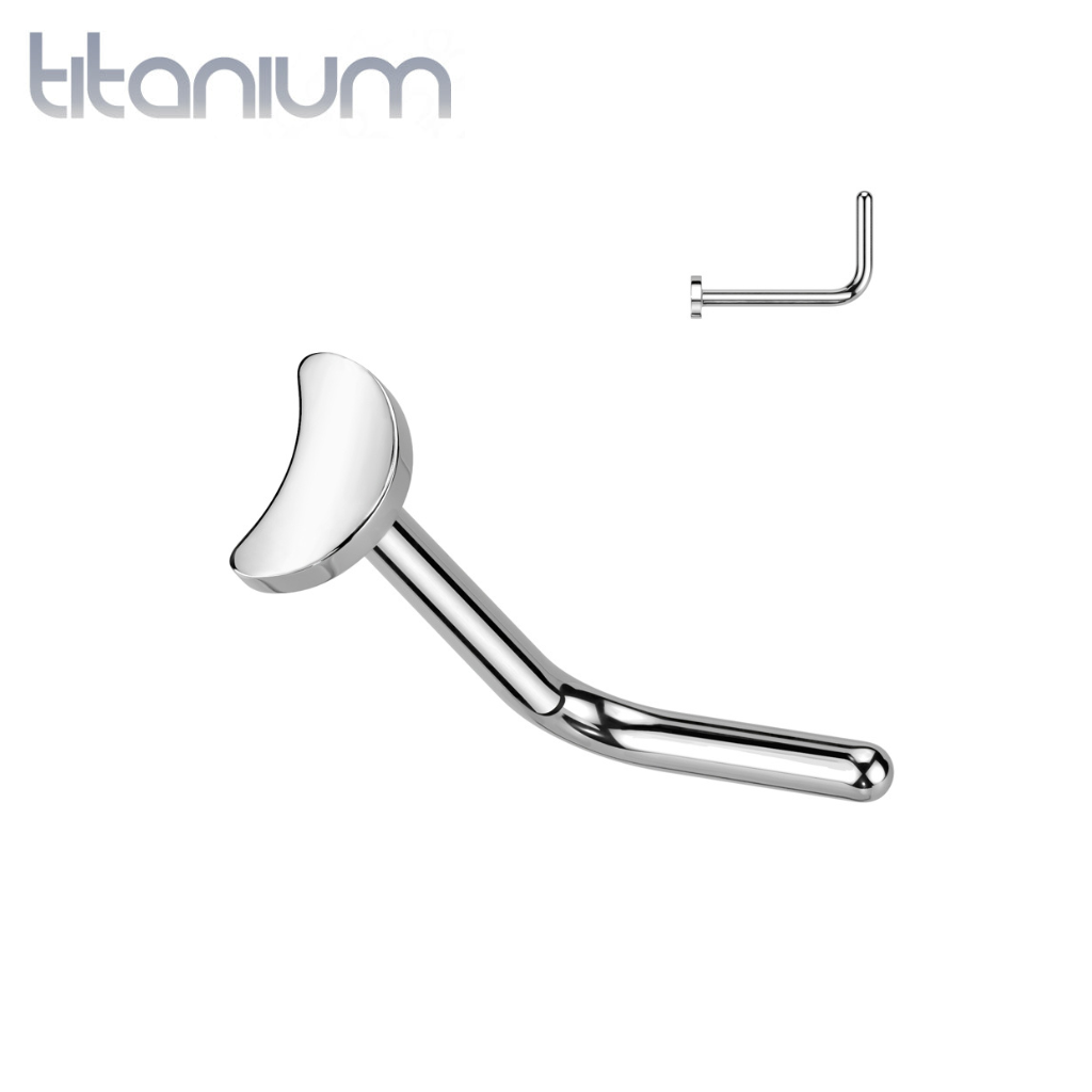 Implant Grade Titanium Small Crescent Moon L Shaped Nose Ring Stud implant-grade-titanium-small-crescent-moon-l-shaped-nose-ring-stud