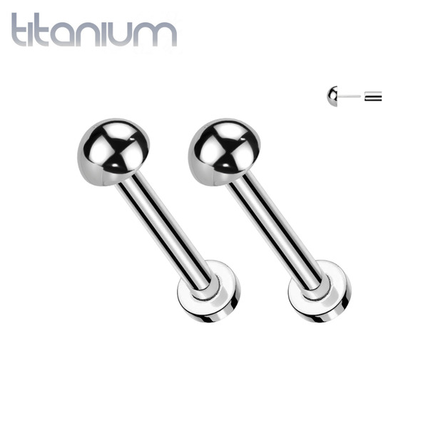 Pair of Implant Grade Titanium Threadless Stud Vitrail Medium