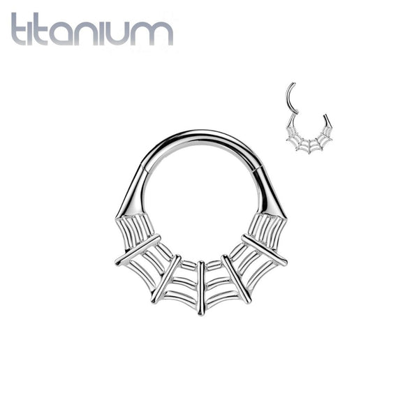 Implant Grade Titanium Spider Web Hinged Clicker Hoop