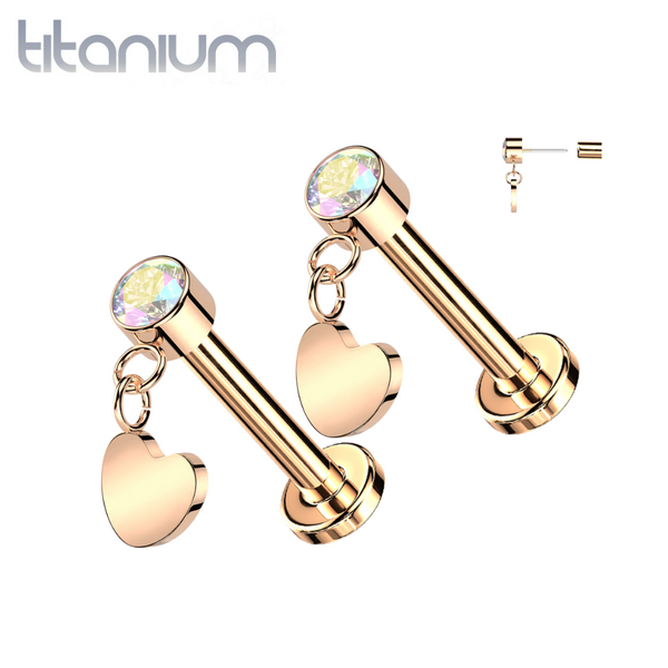 Pair of Implant Grade Titanium Triple Baguette AB CZ Threadless Push In Earrings With Flat Back Pair of Implant Grade Titanium Triple Baguette AB CZ Threadless Push In Earrings With Flat Back