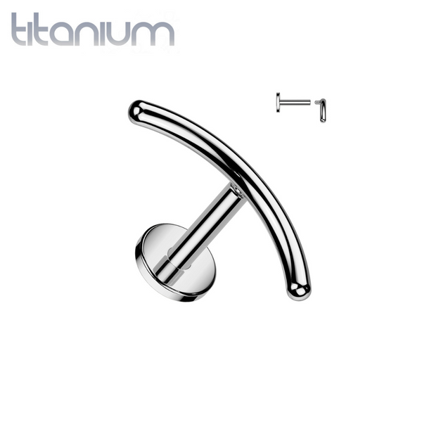 Implant Grade Titanium Minimal Curved Bar Internally Threaded Flat Back Labret