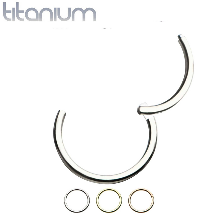 Implant Grade Titanium Hinged Nose Hoop Segment Clicker Ring - Pierced Universe