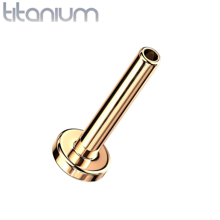Implant Grade Titanium Rose Gold PVD Large Crown Threadless Push In Labret - Pierced Universe