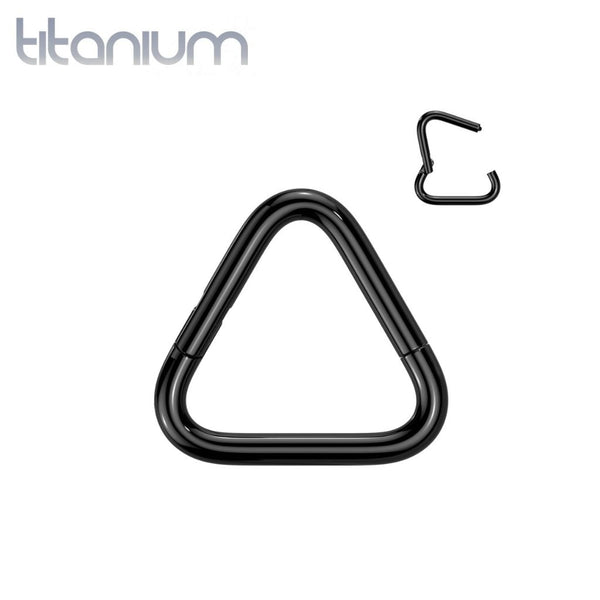 Implant Grade Titanium Black PVD Triangle Hinged Clicker Hoop Implant Grade Titanium Black PVD Triangle Hinged Clicker Hoop
