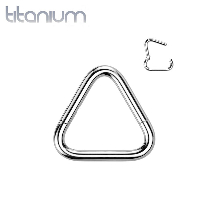 Implant Grade Titanium Triangle Hinged Clicker Hoop - Pierced Universe