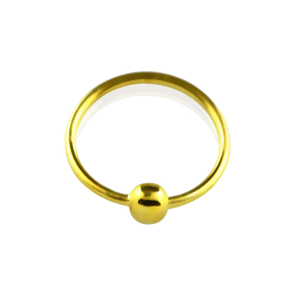 18kt Gold Plated over 925 Sterling Silver Nose Hoop Ring with Ball - Pierced Universe