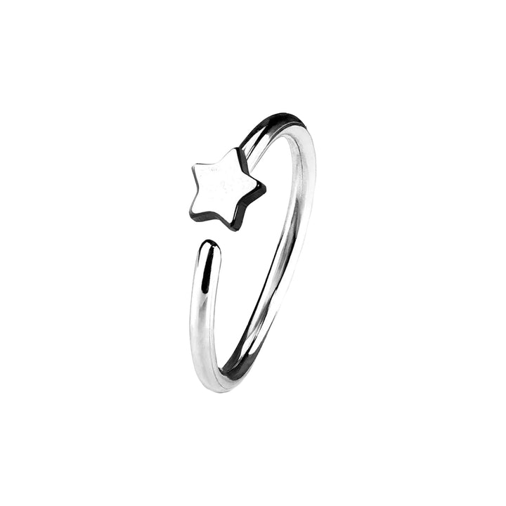 316L Surgical Steel Nose Hoop Ring with Small Star - Pierced Universe