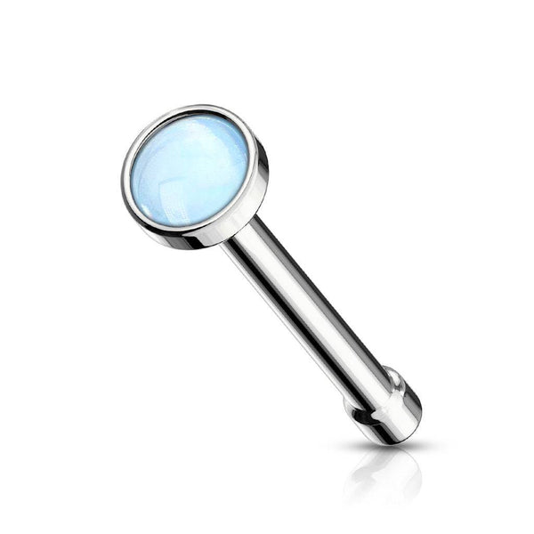 316L Surgical Steel 2mm Blue Stone Ball End Nose Pin - Pierced Universe
