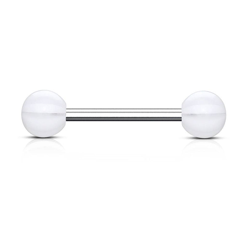316L Surgical Steel Acrylic Clear Beach Ball Straight Barbell - Pierced Universe