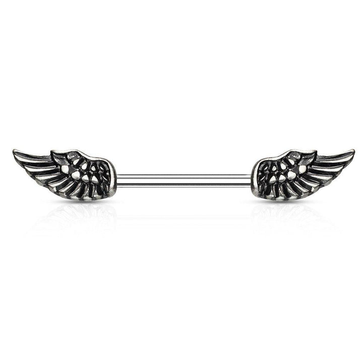 316L Surgical Steel Angel Wing Nipple Ring Barbell - Pierced Universe