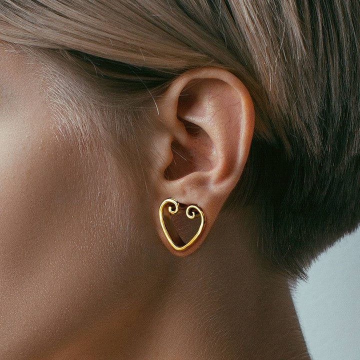 316L Surgical Steel Black PVD Heart Shaped Double Flared Tunnels - Pierced Universe