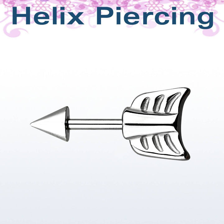 316L Surgical Steel Bow and Arrow Cartilage Helix Tragus Ear Barbell Ring - Pierced Universe