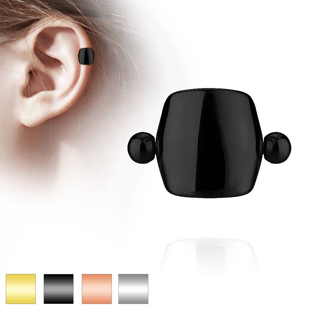 Luxe Modz Matte Black IP Plated Surgical Steel Screw Fit Ear Plugs - 6mm, Pair, Made In USA