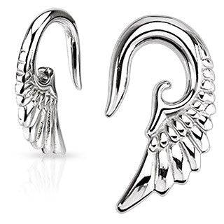 316L Surgical Steel Ear Hook Stretcher Claw Angel Wing - Pierced Universe