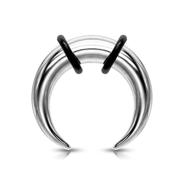 Luxe Modz Black Acrylic Septum Pincher – Crescent Taper, Hinged Closure, O-Ring Included (4g–00g, USA Made)