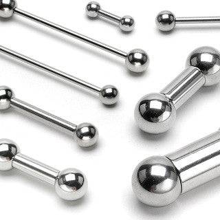 316L Surgical Steel High Polished Multi Use Straight Barbell Ring with Ball Ends - Pierced Universe