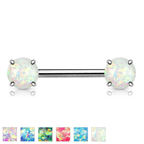 Nipple Jewelry Vintage Heart Opal Cute Nipple Rings Barbell 
