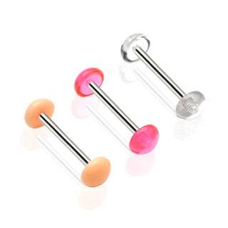 316L Surgical Steel Straight Barbell Tongue Ring with Dome Half-Ball Ends - Pierced Universe