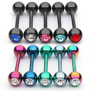 316L Surgical Steel Titanium Anodised Straight Barbell - Pierced Universe