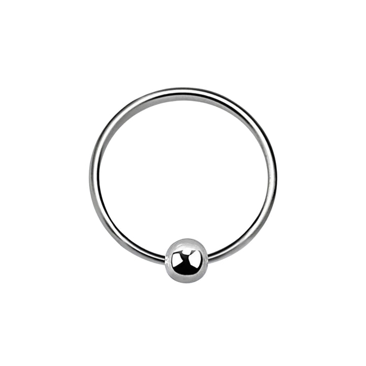 925 Sterling Silver Nose Hoop Ring with Ball - Pierced Universe