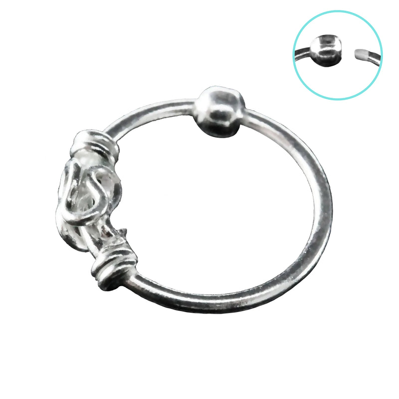 925 Sterling Silver Tribal Nose Hoop Ring - Pierced Universe
