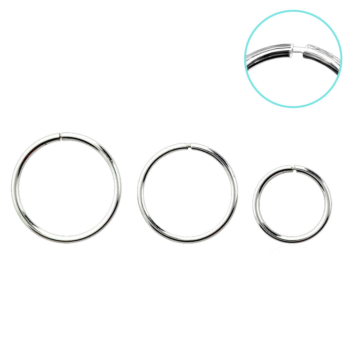 925 Sterling Silver Seamless Flush Nose Ring Hoop - Pierced Universe