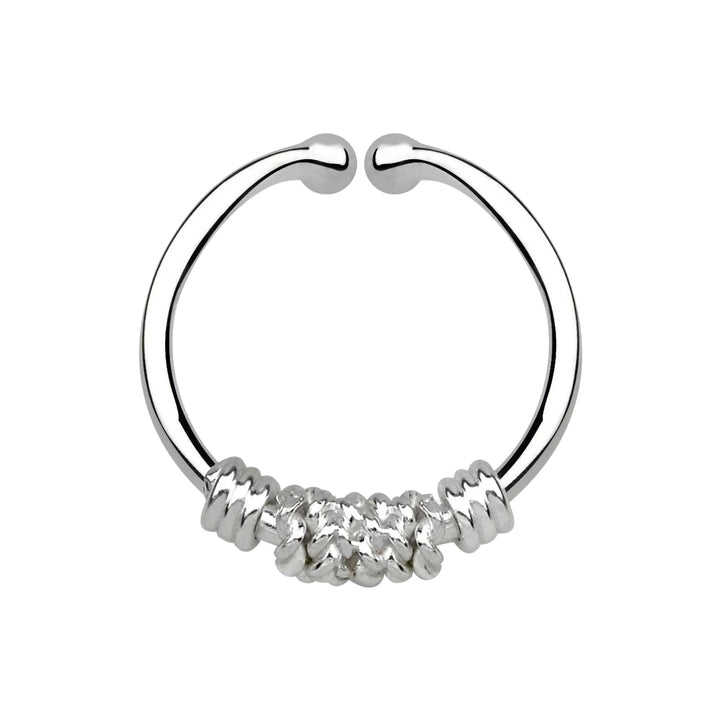 Fake Faux Clip On 925 Sterling Silver Wire Nose Hoop Ring - Pierced Universe