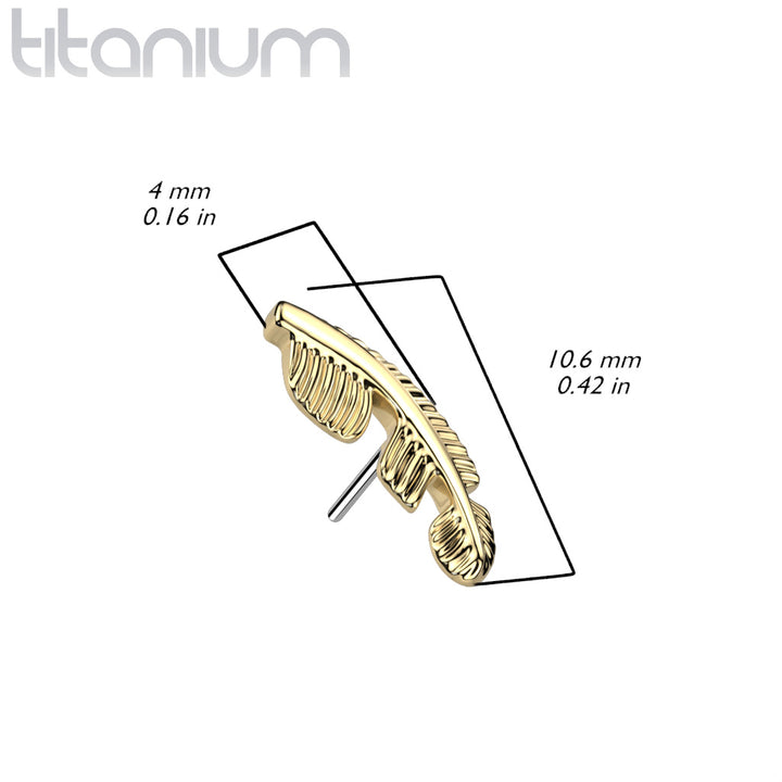 Implant Grade Titanium Gold PVD Leaf Threadless Push In Labret - Pierced Universe