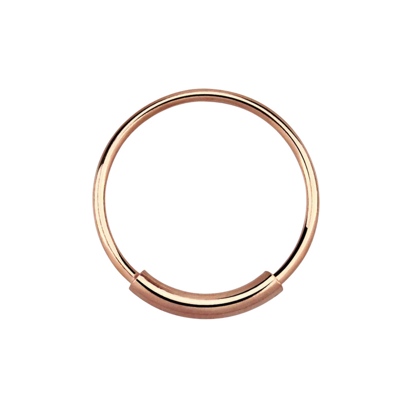 Rose Gold Plated 925 Sterling Silver Endless Nose Hoop Ring - Pierced Universe