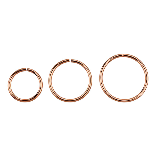 Rose Gold Plated 925 Sterling Silver Seamless Nose Ring Hoop - Pierced Universe