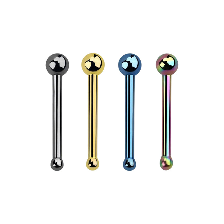 Surgical Steel Ball Top Top Ball End Nose Ring Bone - Pierced Universe