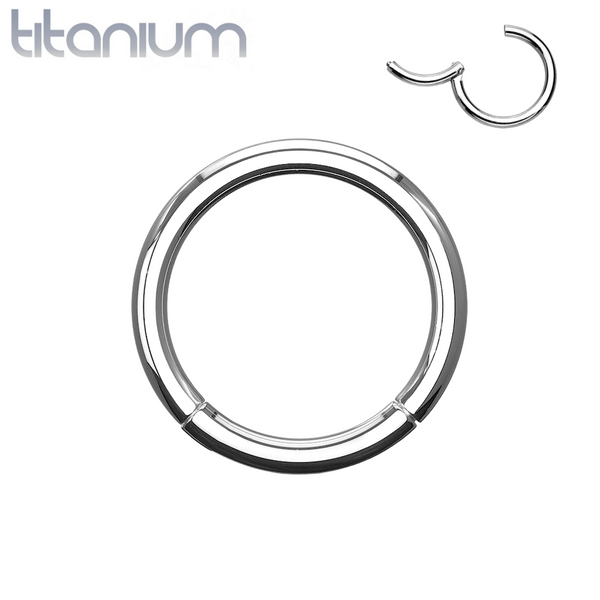 Implant Grade Titanium Hinged Clicker Segment Cartilage Hoop Ring - Pierced Universe