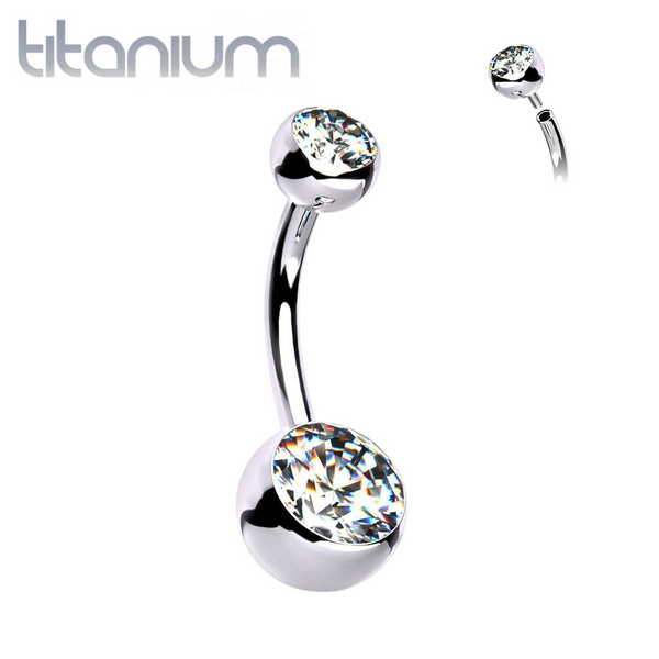 Titanium belly 2025 button piercing