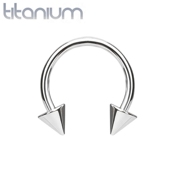 Implant Grade Titanium Horseshoe Barbell with Spikes - Pierced Universe