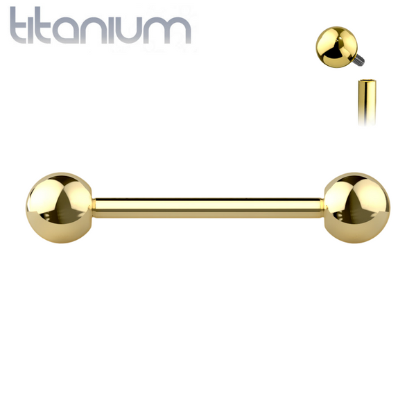 Implant Grade Titanium Internally Threaded Rainbow PVD Straight Barbell Implant Grade Titanium Internally Threaded Rainbow PVD Straight Barbell
