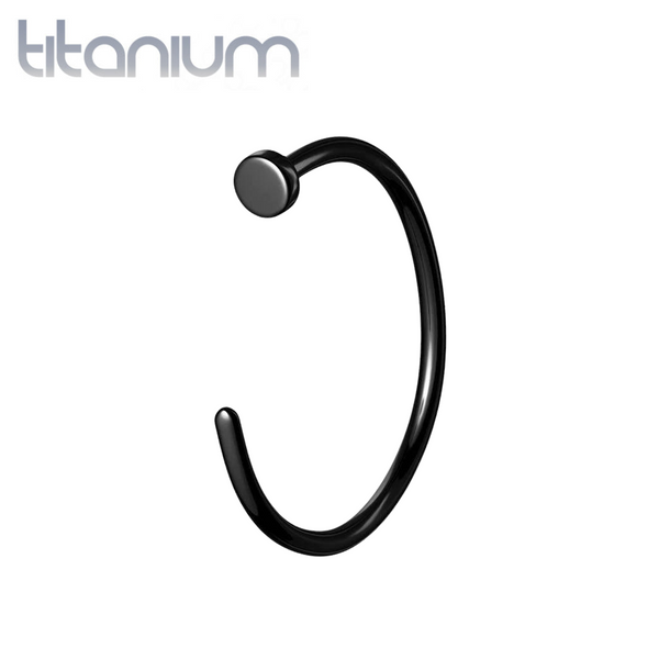 Implant Grade Titanium Black PVD Nose Hoop Ring with Stopper Implant Grade Titanium Black PVD Nose Hoop Ring with Stopper