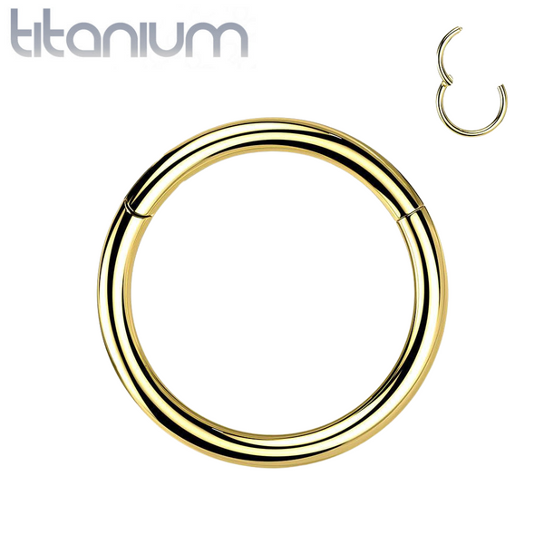 Implant Grade Titanium Gold PVD Hinged Clicker Segment Cartilage Hoop Ring Implant Grade Titanium Gold PVD Hinged Clicker Segment Cartilage Hoop Ring