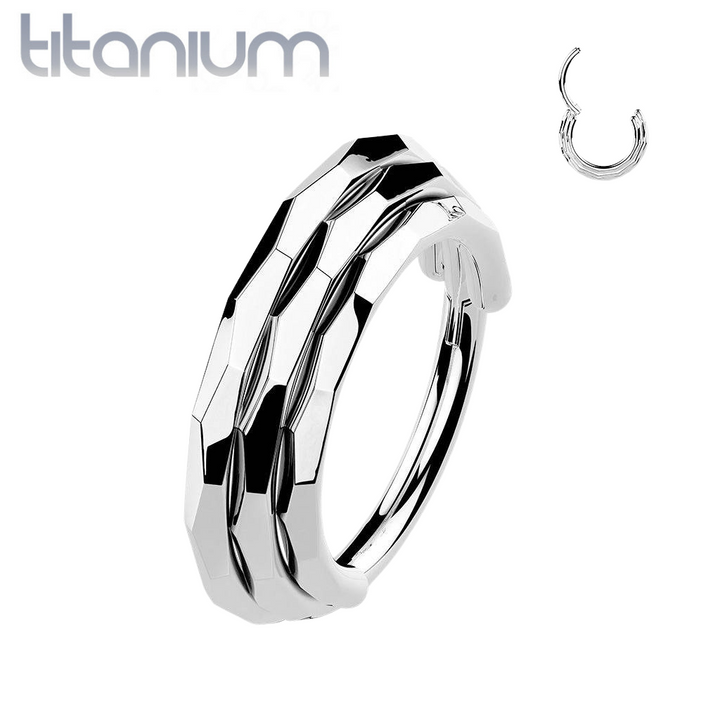 Implant Grade Titanium Triple Layer Hinged Clicker Hoop - Pierced Universe