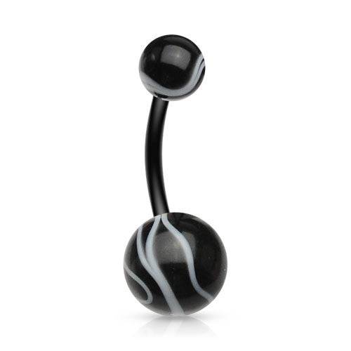 Acrylic Bio Flex Marble Swirl Flexible Belly Button Navel Ring Pierced  Universe