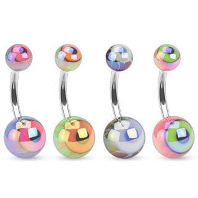 Acrylic Evil Eye Colored Eyeball Belly Button Navel Rings - Pierced Universe