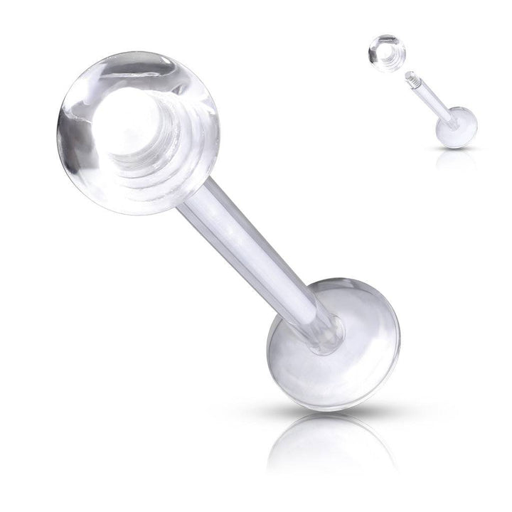 All Clear Flat Back Acrylic Retainer with Ball - Pierced Universe