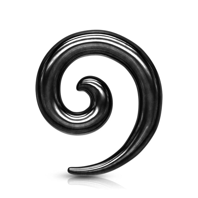 Black Surgical Steel Spiral Stretcher Taper Ear Gauges - Pierced Universe