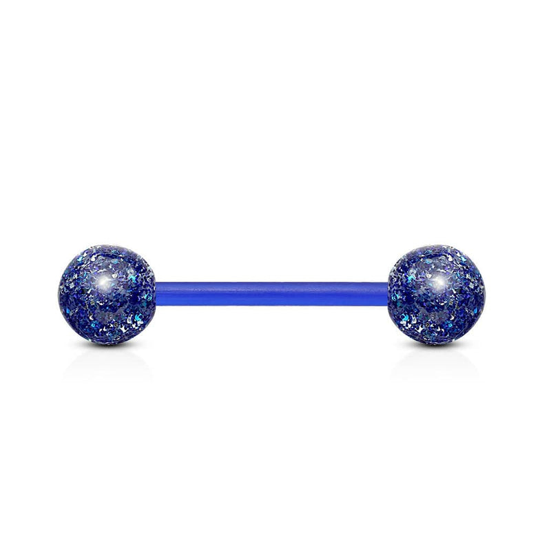 Blue Glitter Acrylic Straight Barbell - Pierced Universe
