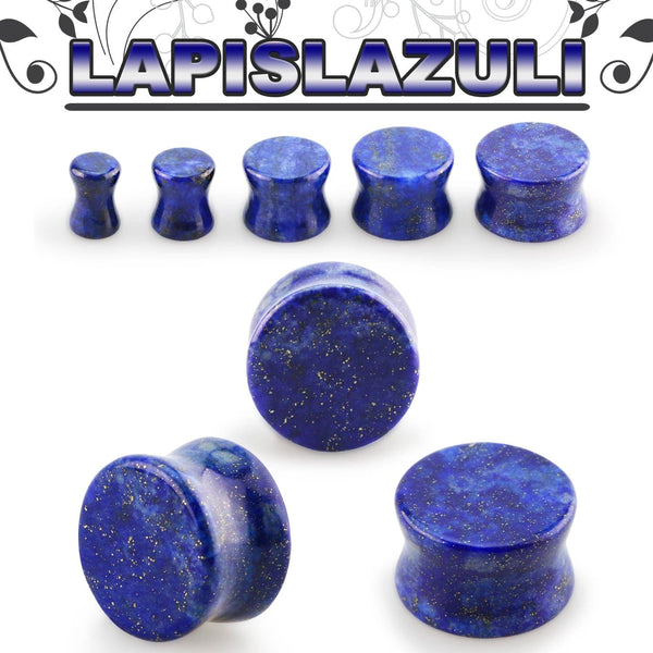 Double Flared Blue Lapislazuli Stone Plugs - Pierced Universe